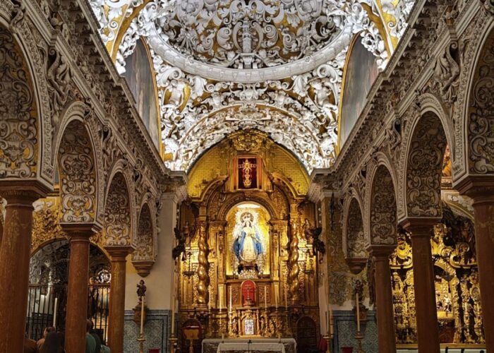 Church of Santa María la Blanca Baroque plasterwork inside the Church of Santa María la Blanca in Seville